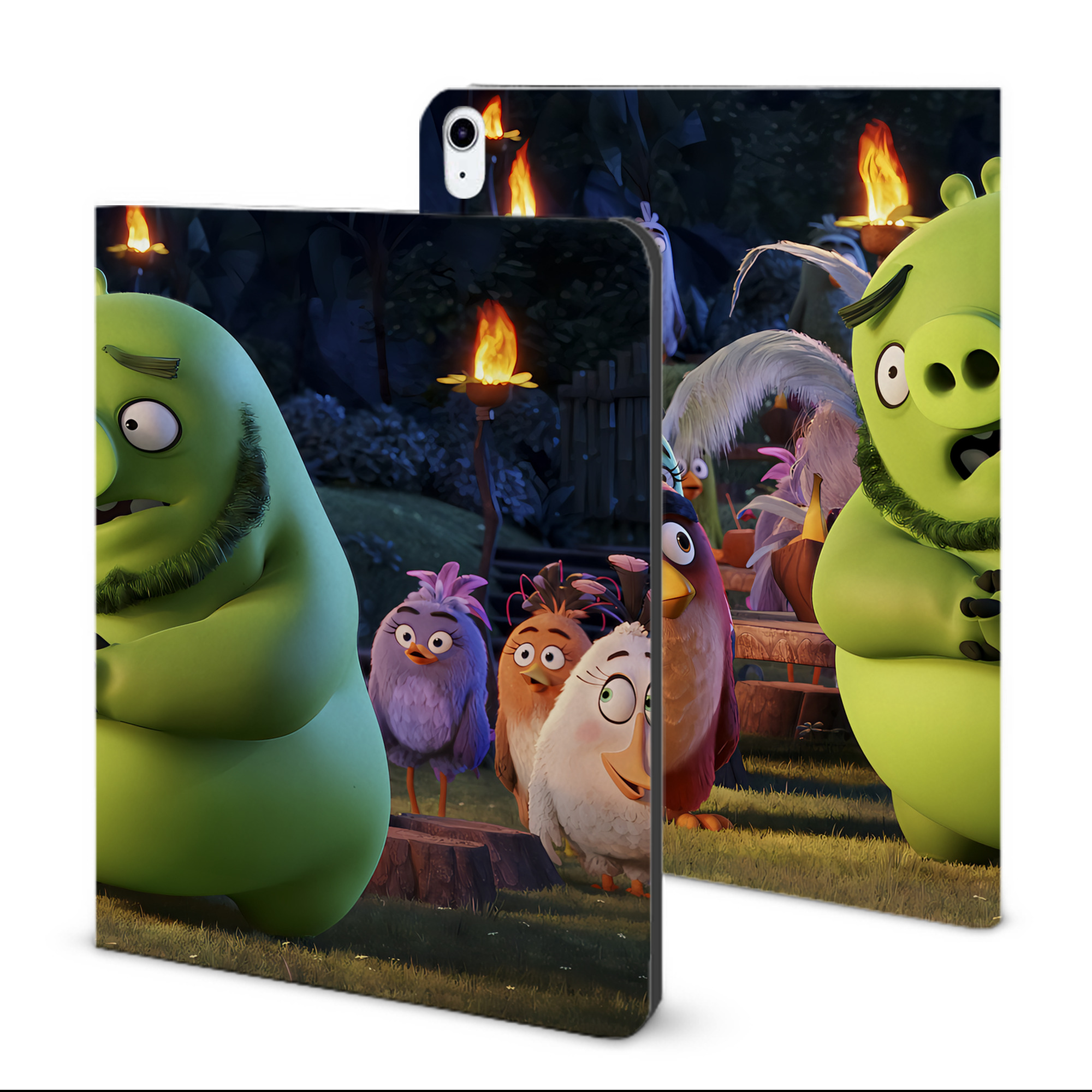 （画像用） Angry Birds アングリーバード IPad ケース ブック型 PUレザー TPU 耐衝撃 軽量 薄型 ペン収納なし 全面保護 IPad 各モデル対応